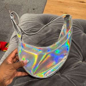 Holographic Silver Shoulder Bag